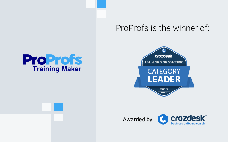 proprofs-training-maker-bags-category-leader-award-at-crozdesk