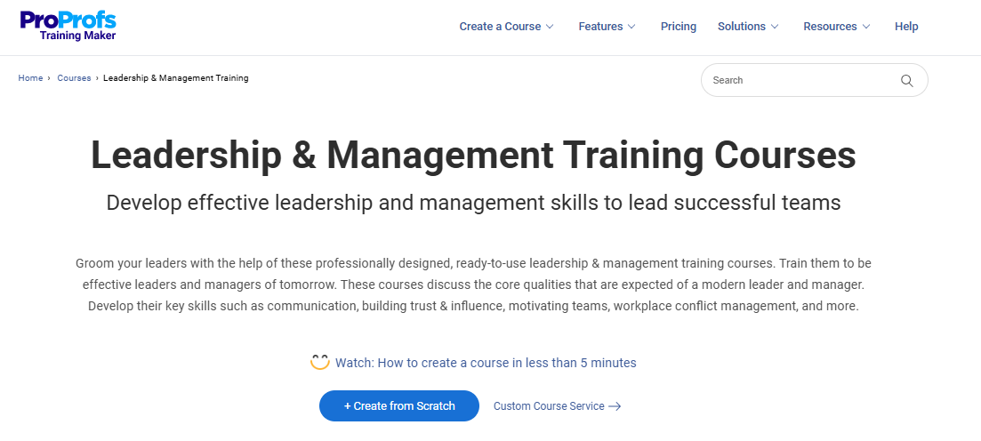 Online Leadership Management Training Courses ProProfs