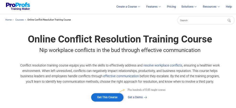 Conflict Resolution Training Course Program ProProfs