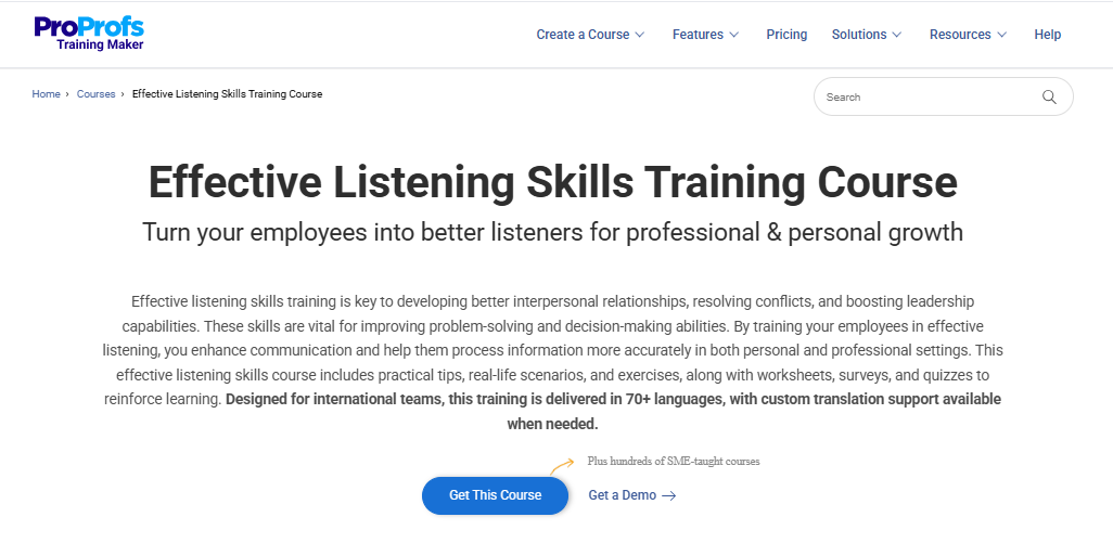 Effective Listening Skills Training Course from ProProfs