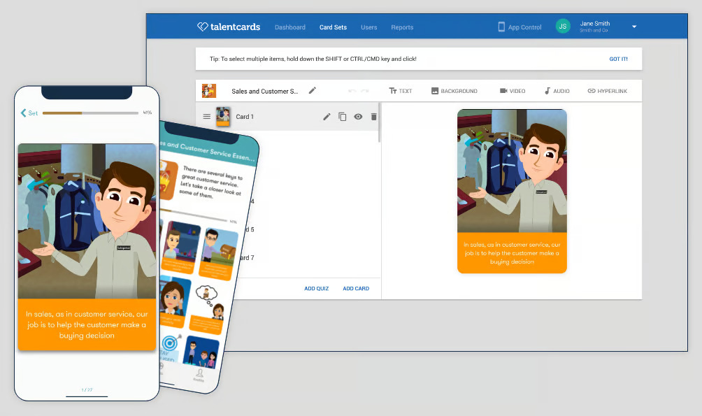 TalentCards - Best for Frontline and Deskless Worker Training via Mobile Flashcards