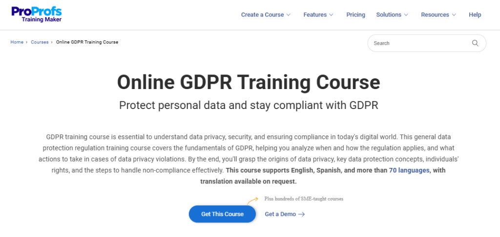 General Data Protection Regulation (GDPR) Training Course