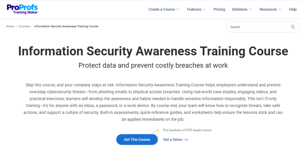 Information Security Awareness Training Course