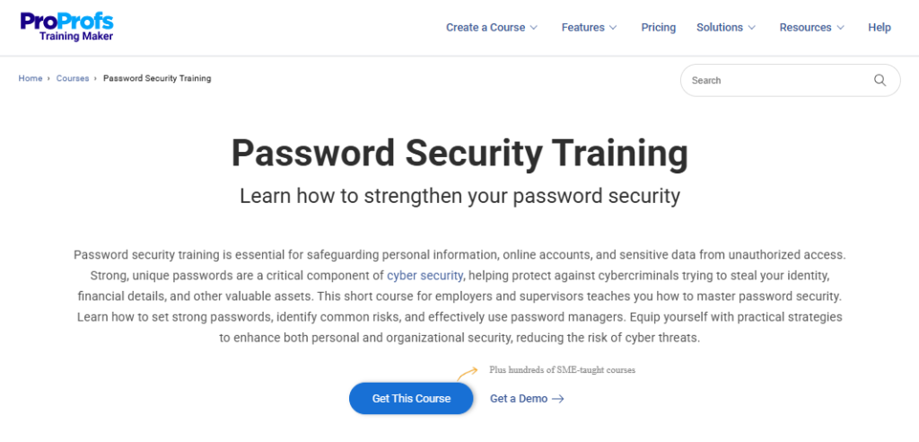 Password Security Training Course