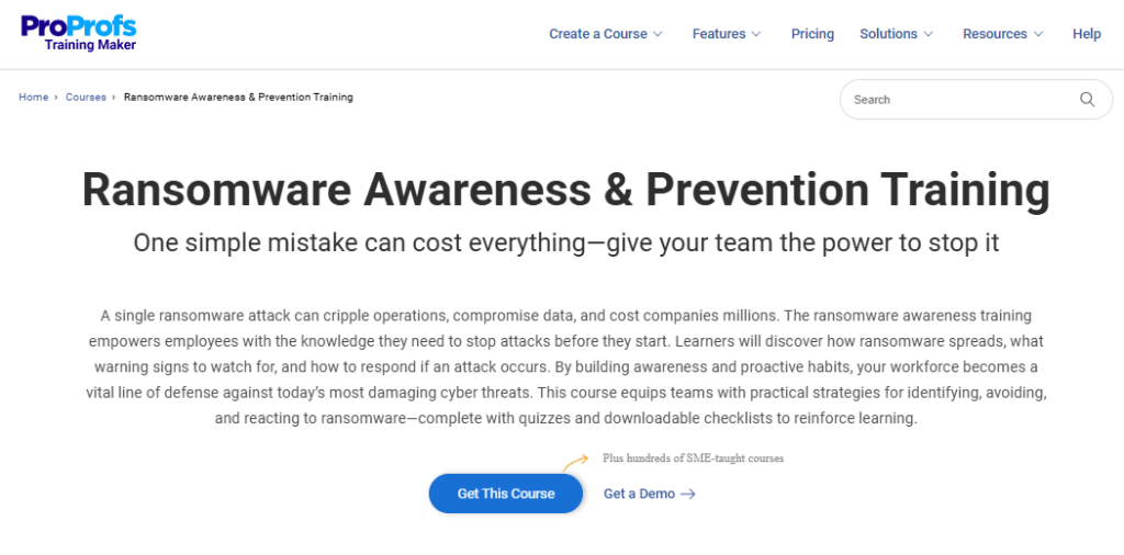 Ransomware Awareness and Prevention Training
