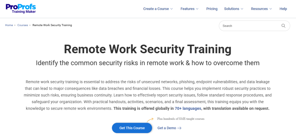 Remote Work Security Training Course