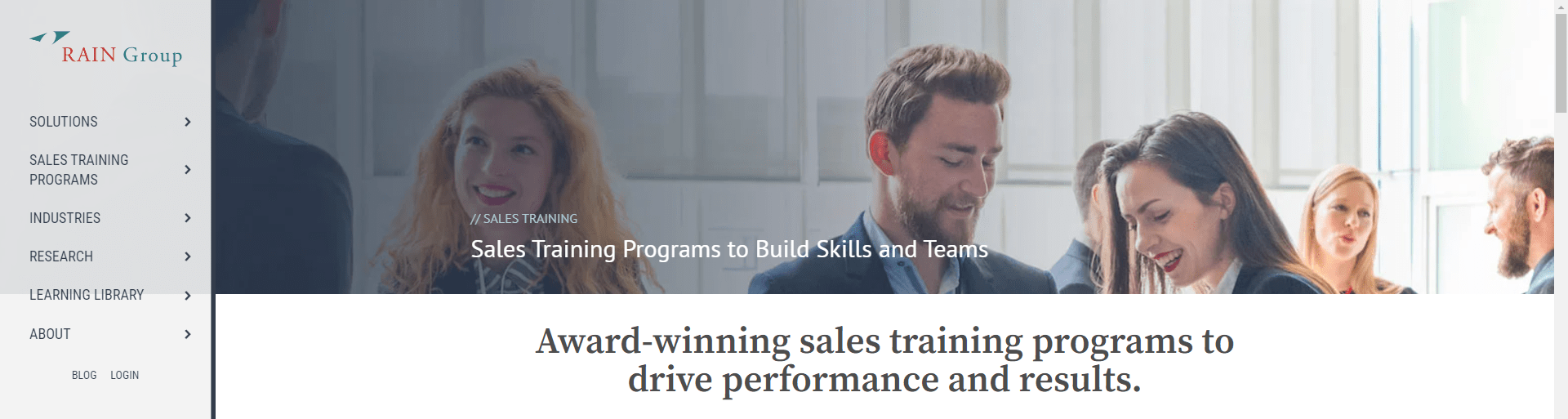 Sales Training Programs to Build Skills and Teams by RAIN Group 