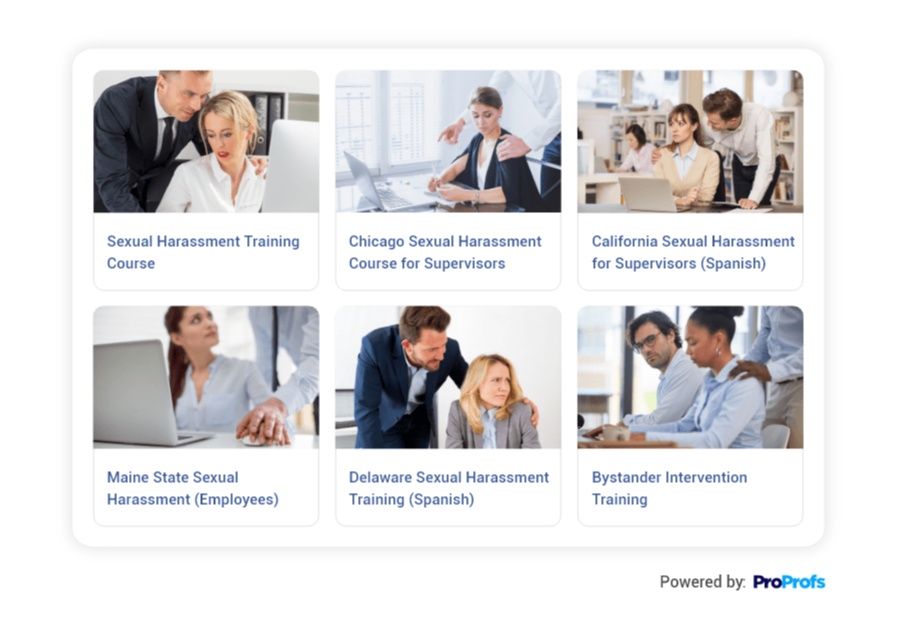 Sexual Harassment Training Courses by ProProfs Training Maker