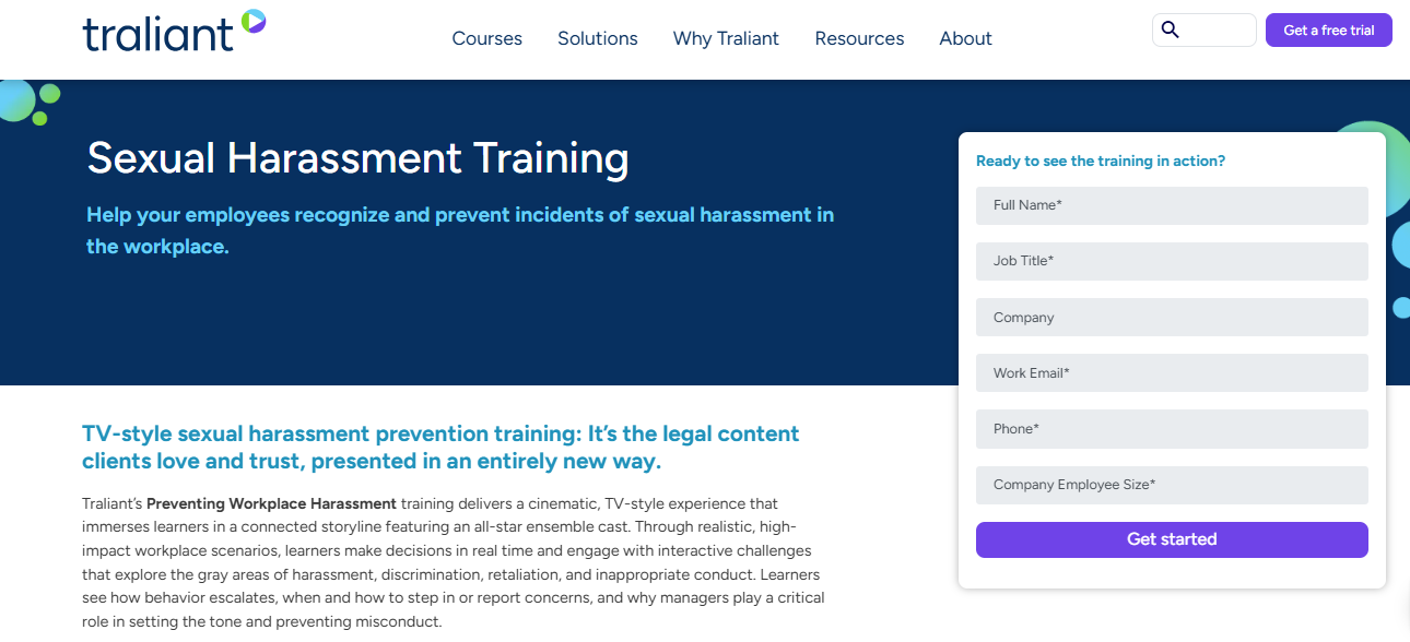Sexua Harassment Training by Traliant