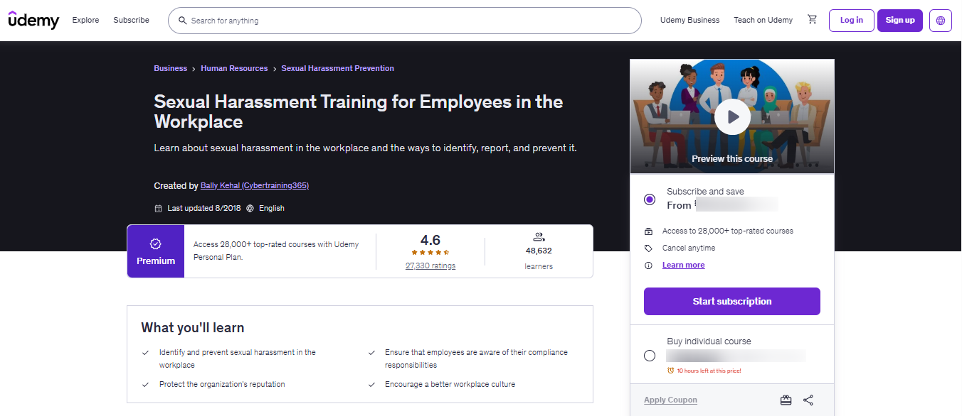 Udemy course