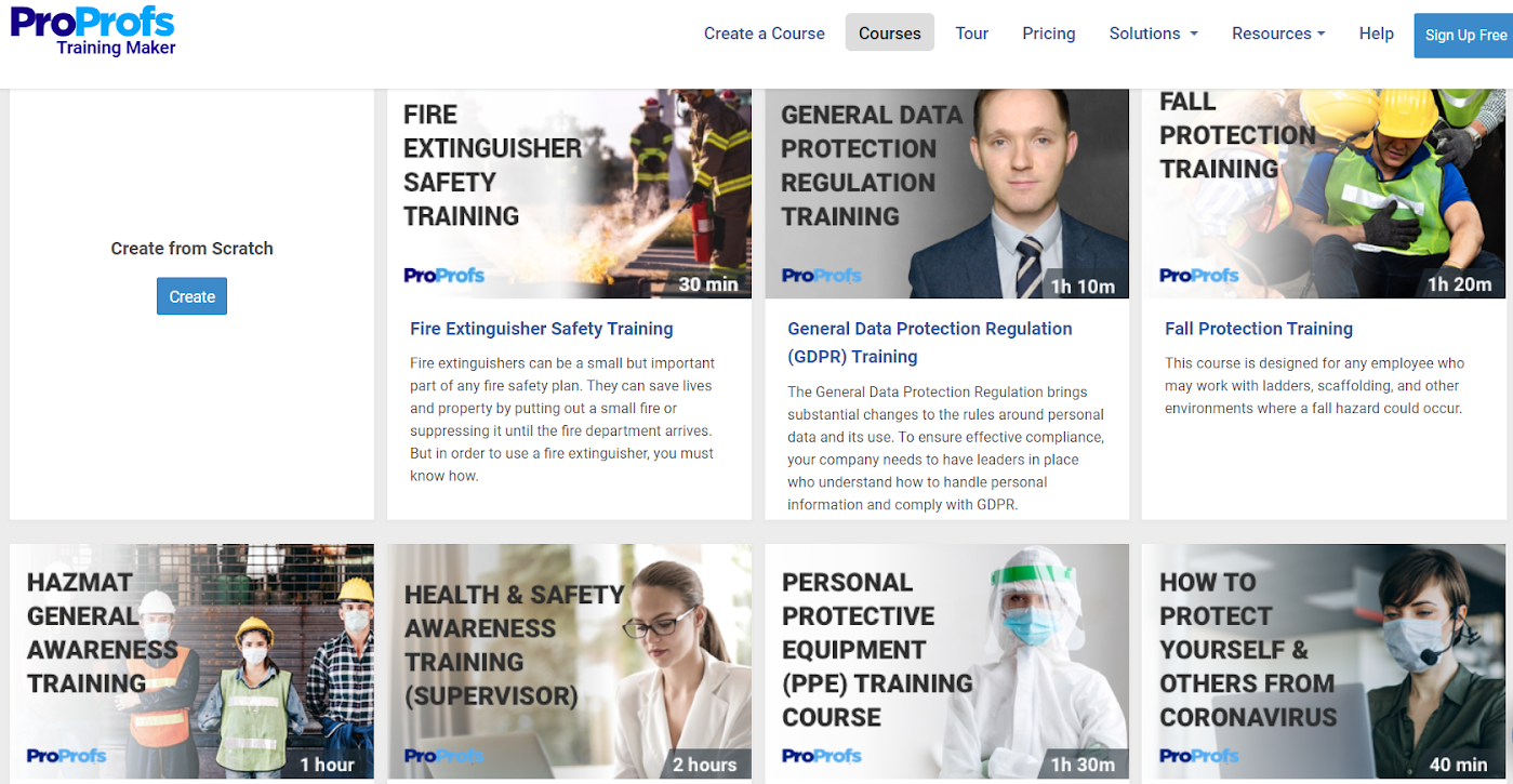Workplace safety training courses