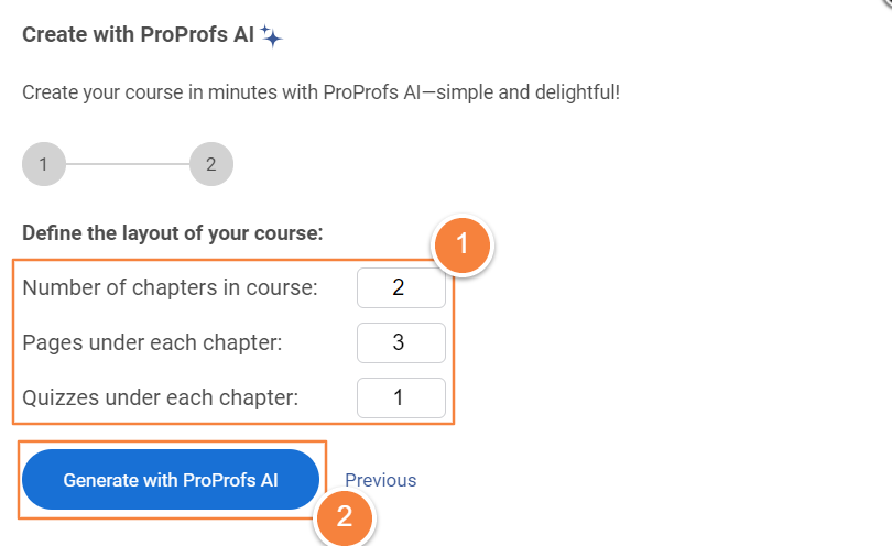 Define your course chapters on Training Maker