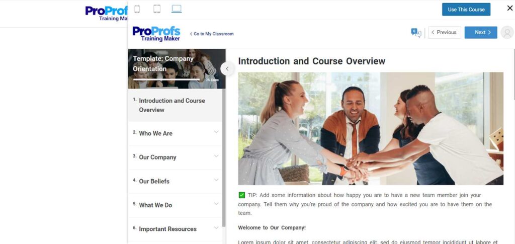 Company Orientation