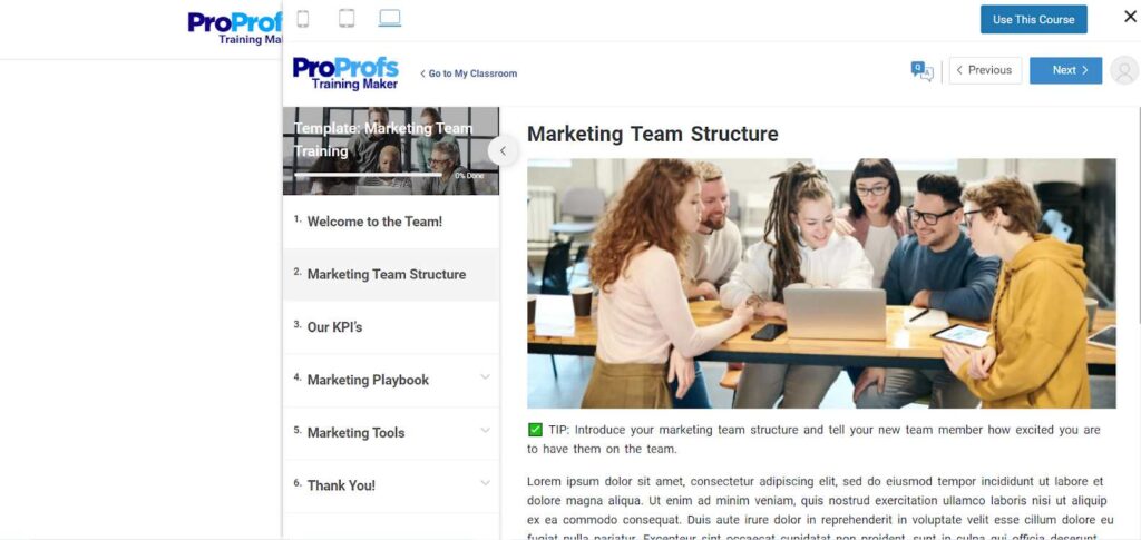 Marketing Training