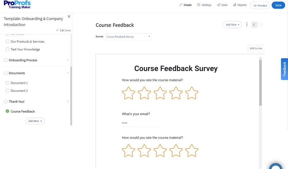 training survey feedback