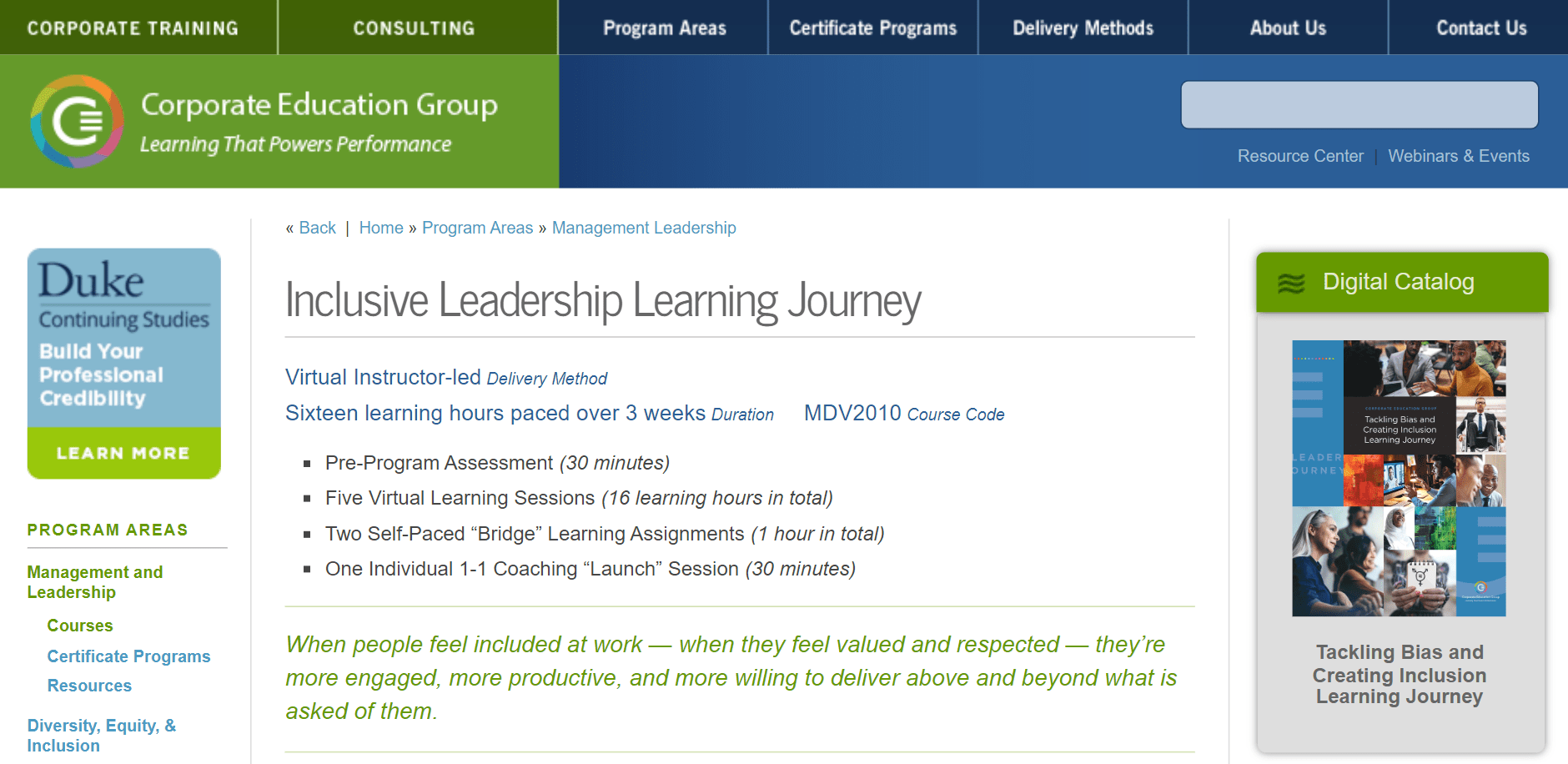 Inclusive Leadership Learning Journey by Corporate Education Group