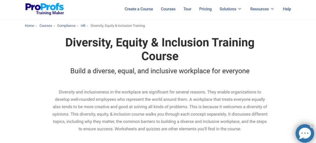ProProfs (Diversity, Equity & Inclusion Training Course)