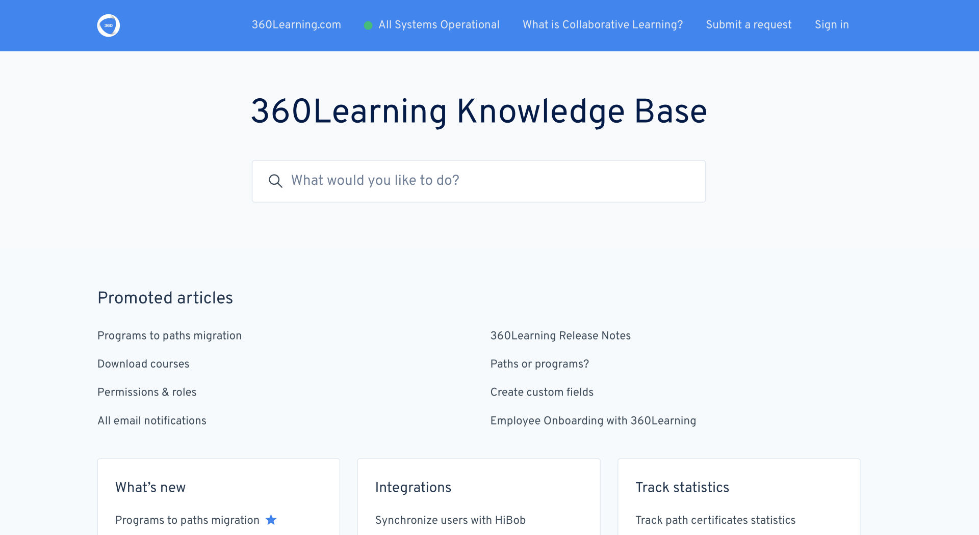 360Learning Knowledge Base