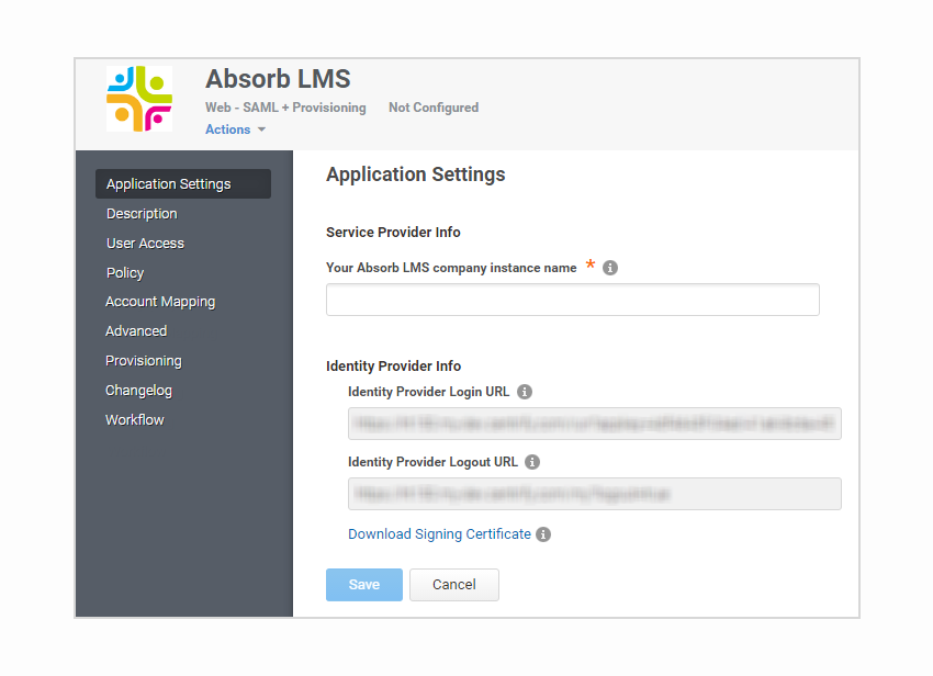 Absorb Application Settings
