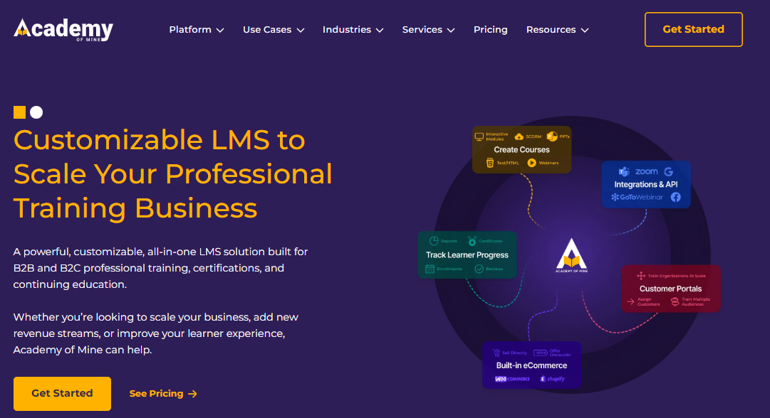Academy of Mine LMS Homepage