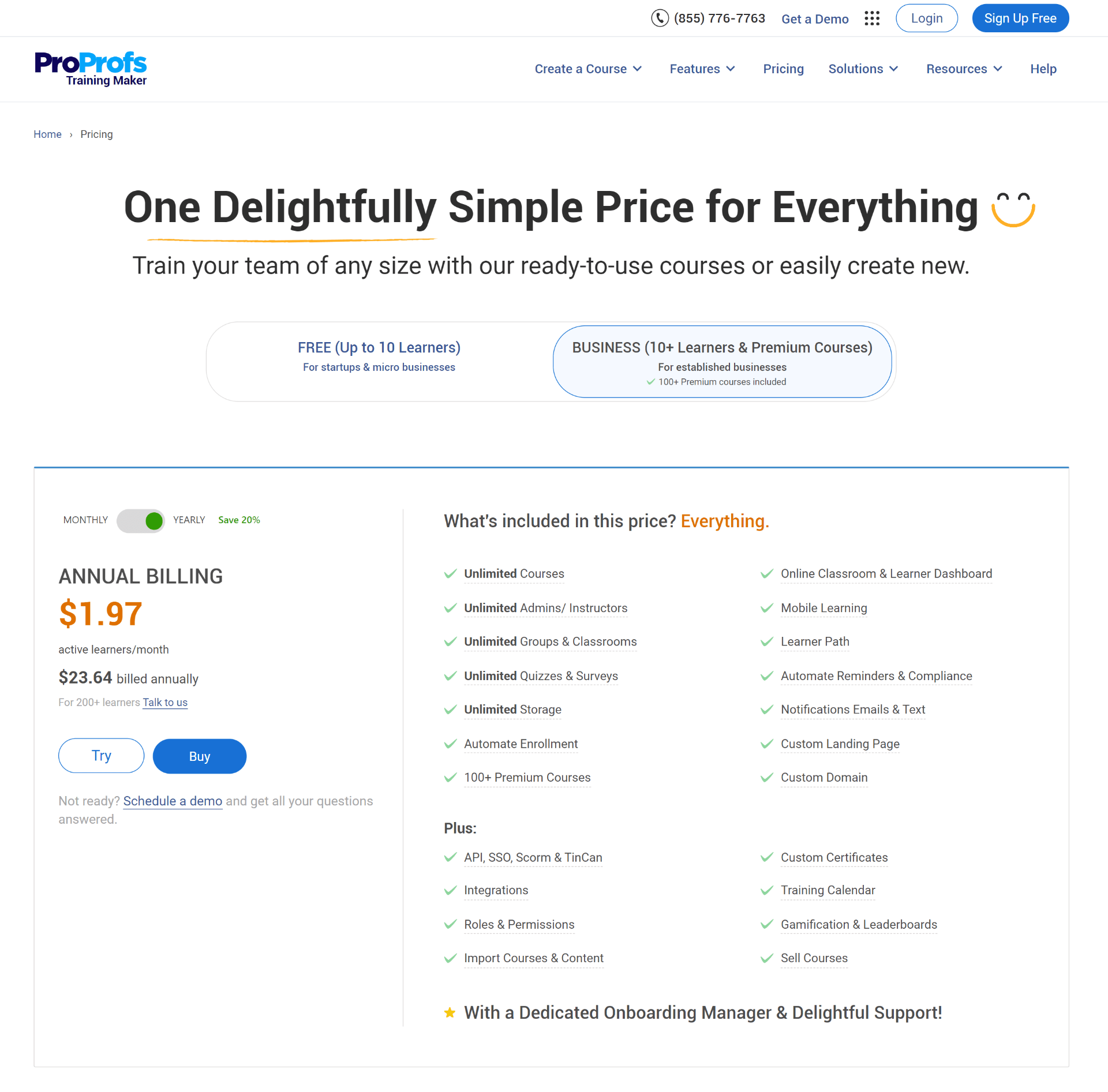 PP TM Pricing page