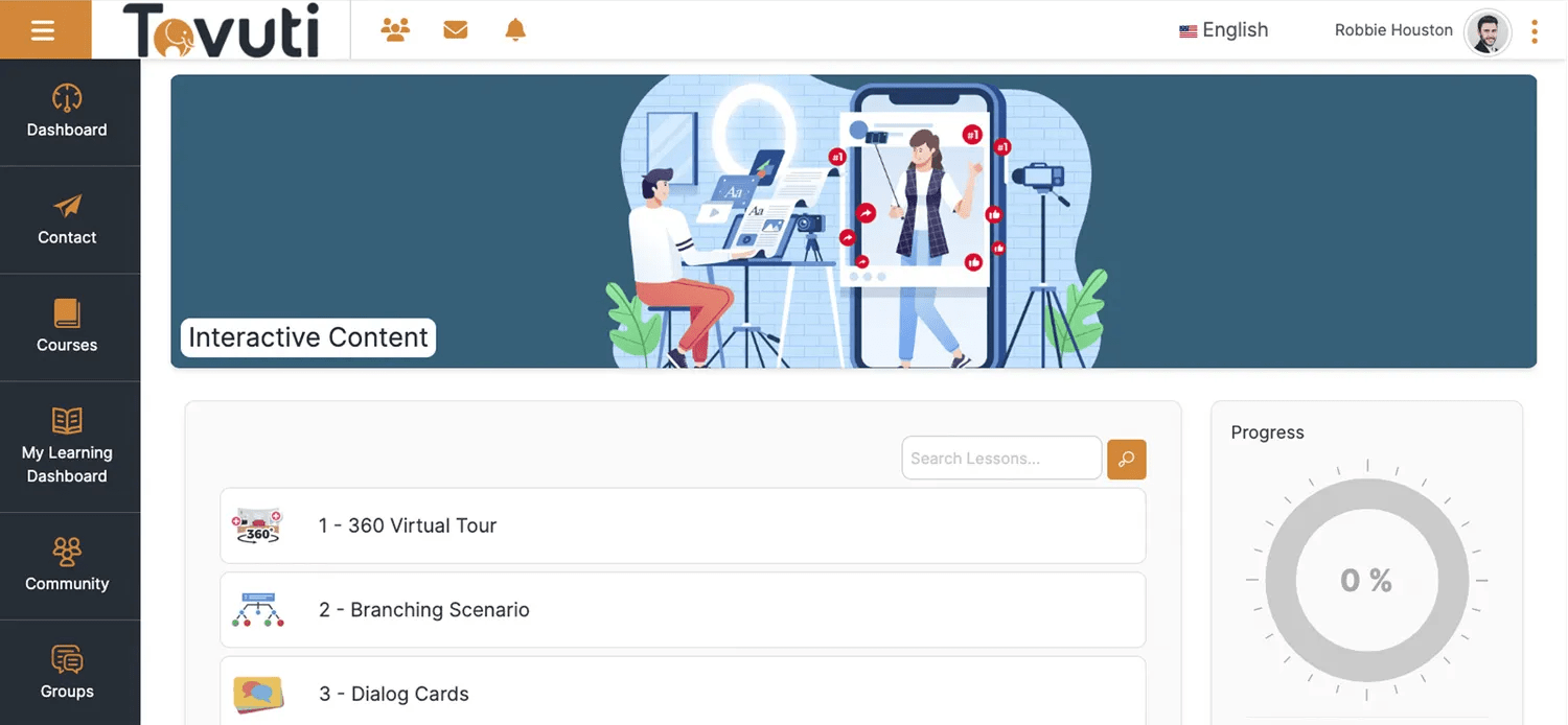 Tovuti LMS Best for Dynamic & Interactive Learning Experiences