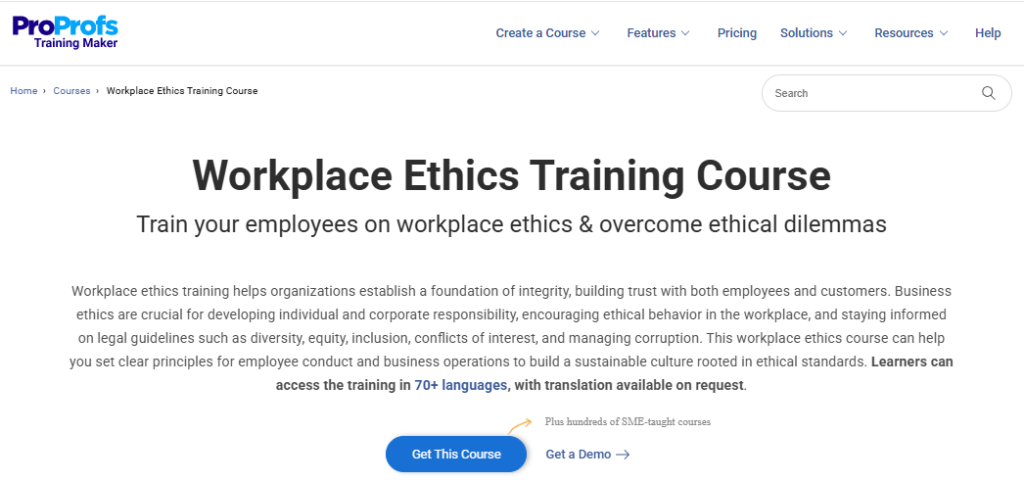 Workplace Ethics and Compliance Training