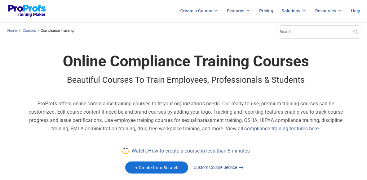 Compliance Training Courses by ProProfs