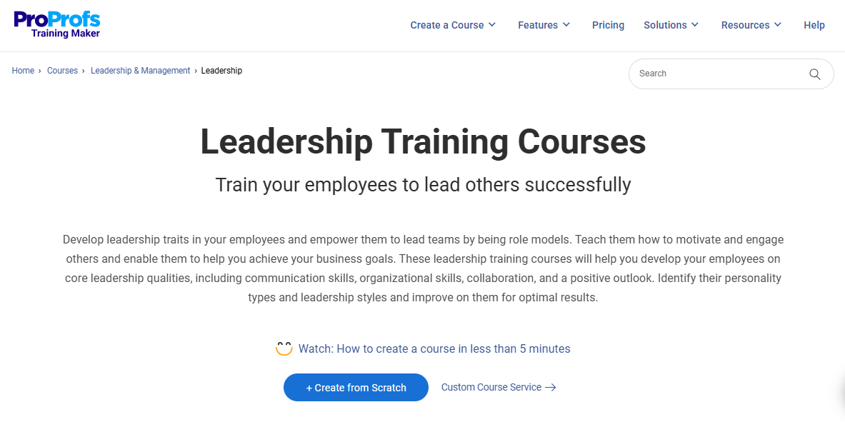 Online Leadership Training Courses by ProProfs