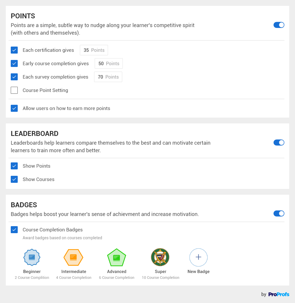 PP TM Points, badges, and leaderboards