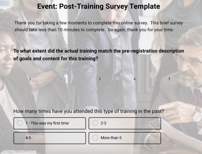 post training survey templates