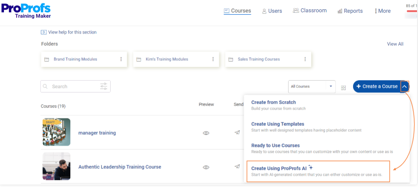 Launch AI Course Creation
