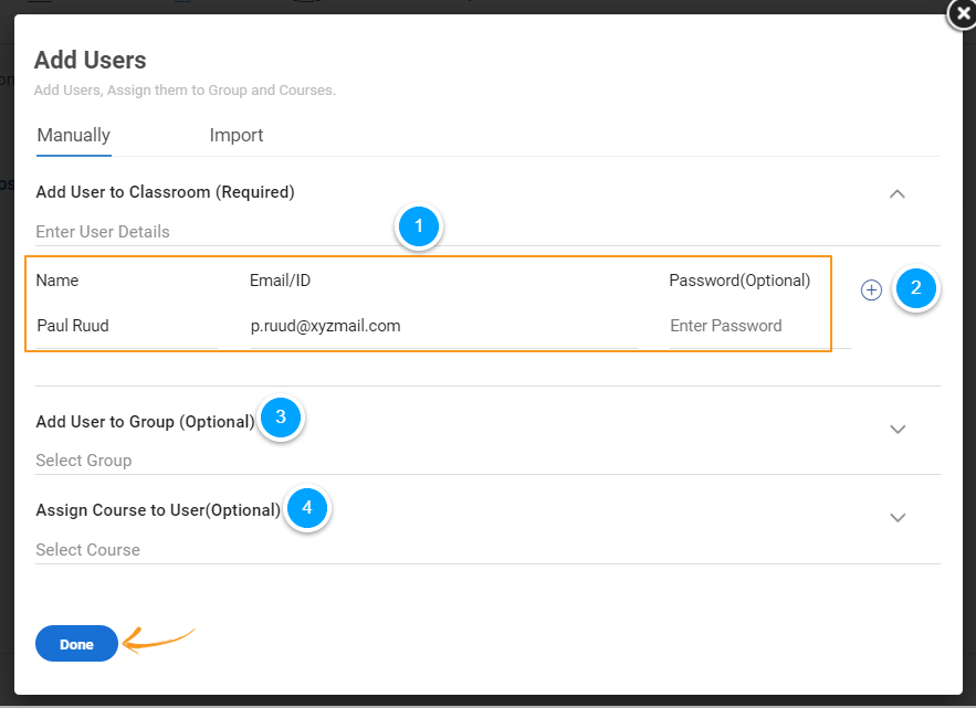 Add Users Dialog ProProfs TM