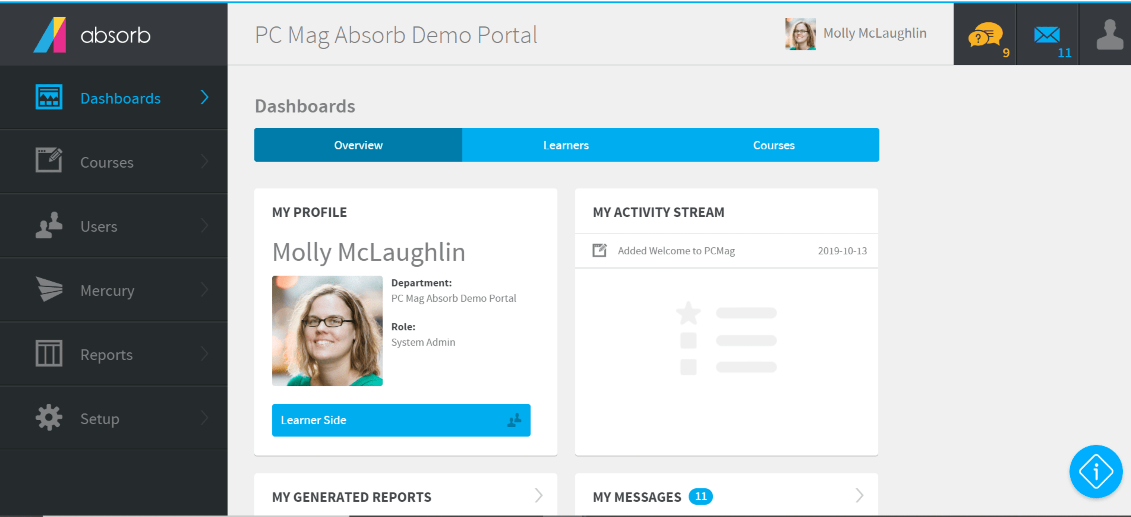 Absorb LMS Dashboard Absorb LMS