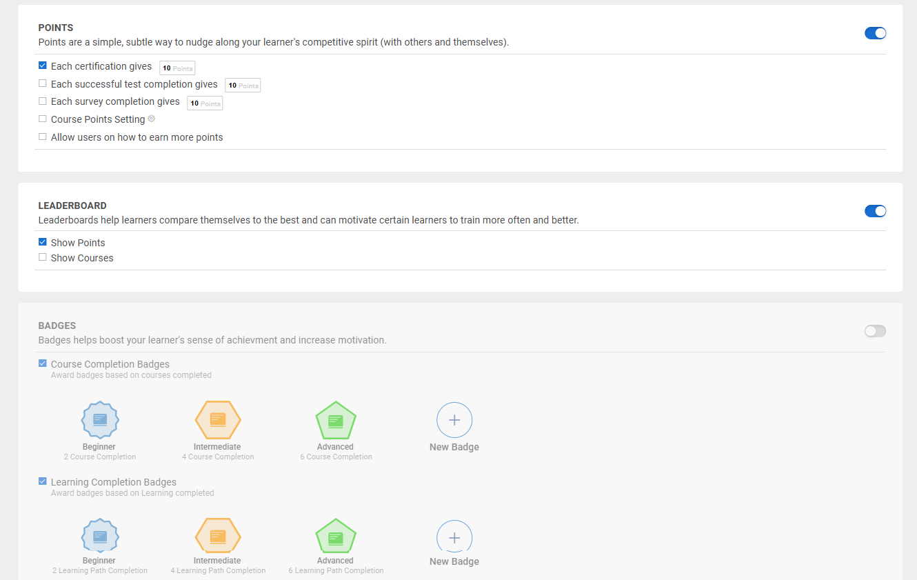 Add Gamification to the courses