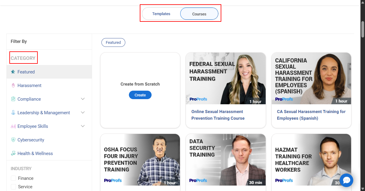 Course Library to Create an Online Course