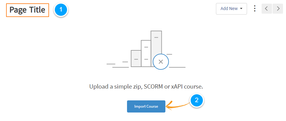 Enter your page title and click Import Course