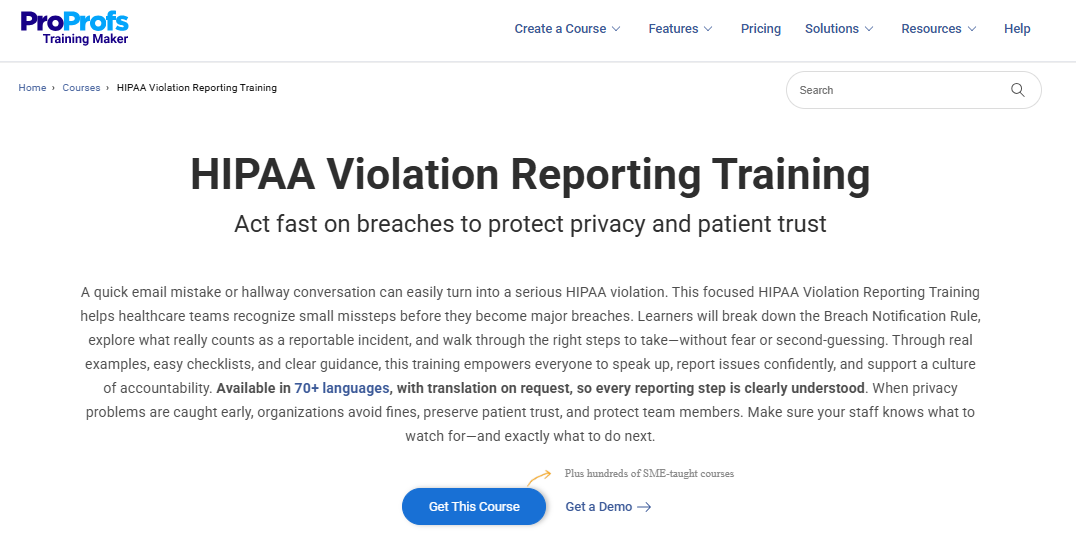 HIPAA Violation Reporting Training