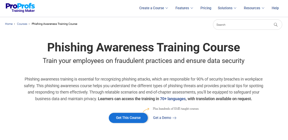 ProProfs Phishing Awareness Training Course & Program