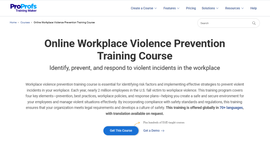 Handling Workplace Violence Course ProProfs