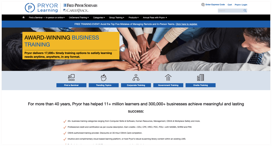 Pryor Learning Solutions HR Training Courses
