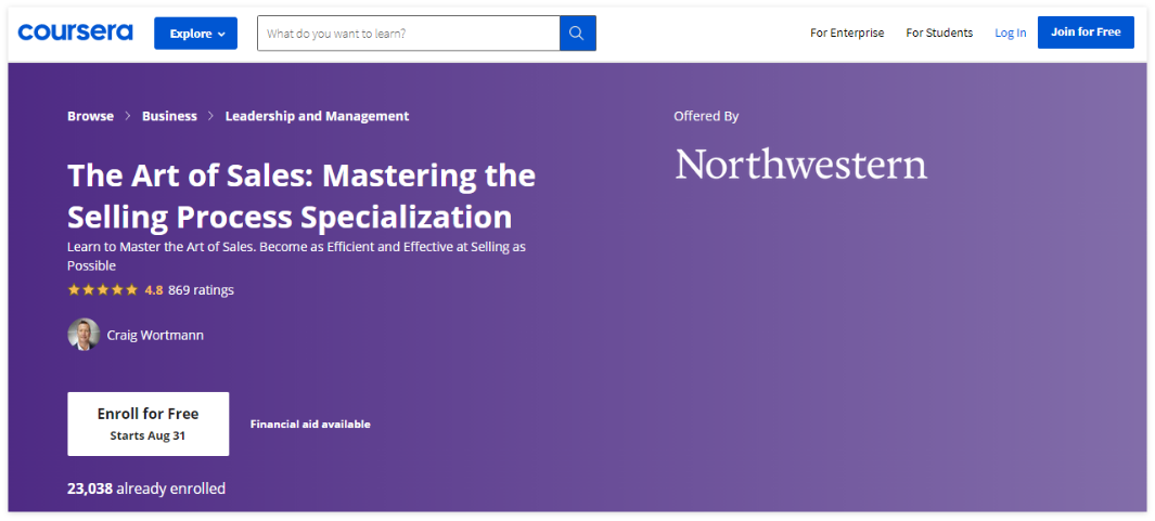 The Art of Sales by Northwestern University