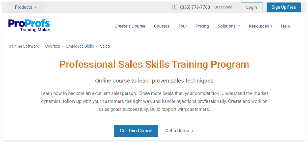 ProProfs Sales Training Course