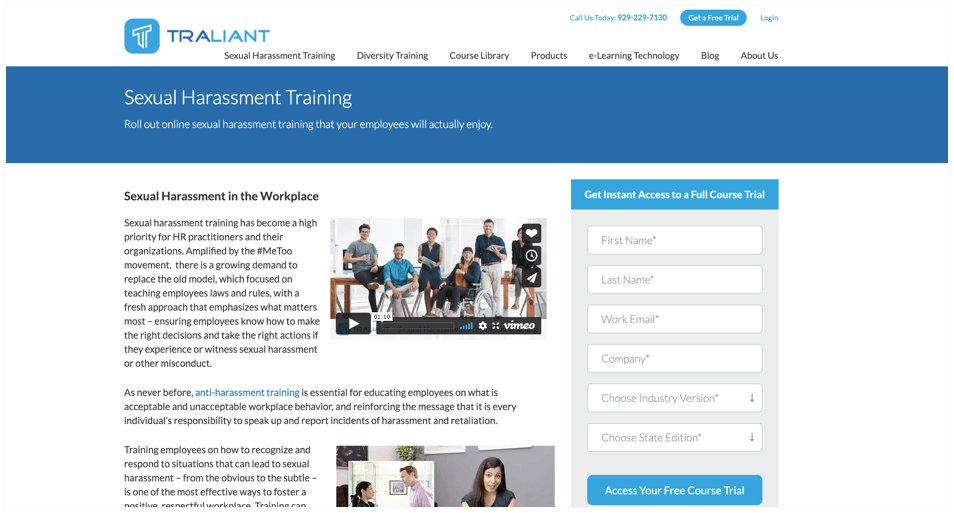 Traliant Employee Harassment Training California