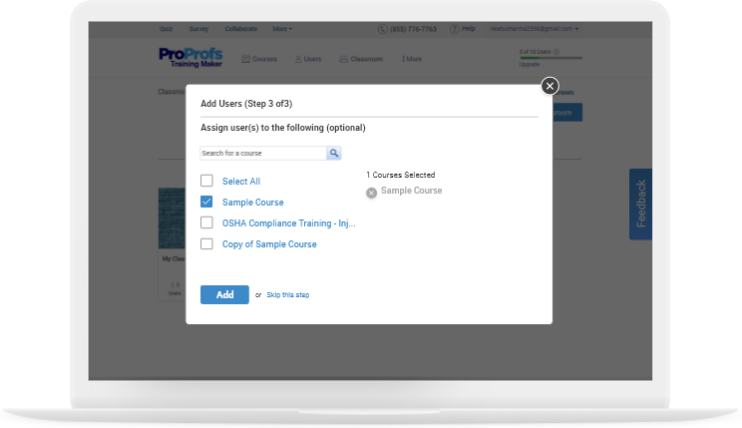 start assigning courses
